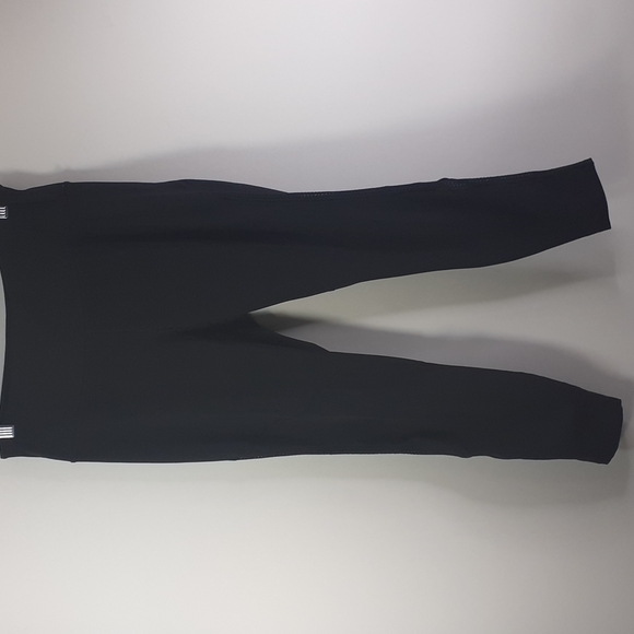 Avia Pants - Avia Women's High Waist Capri  Leggings Black Spandex Lace Sides  Size L (12-14)